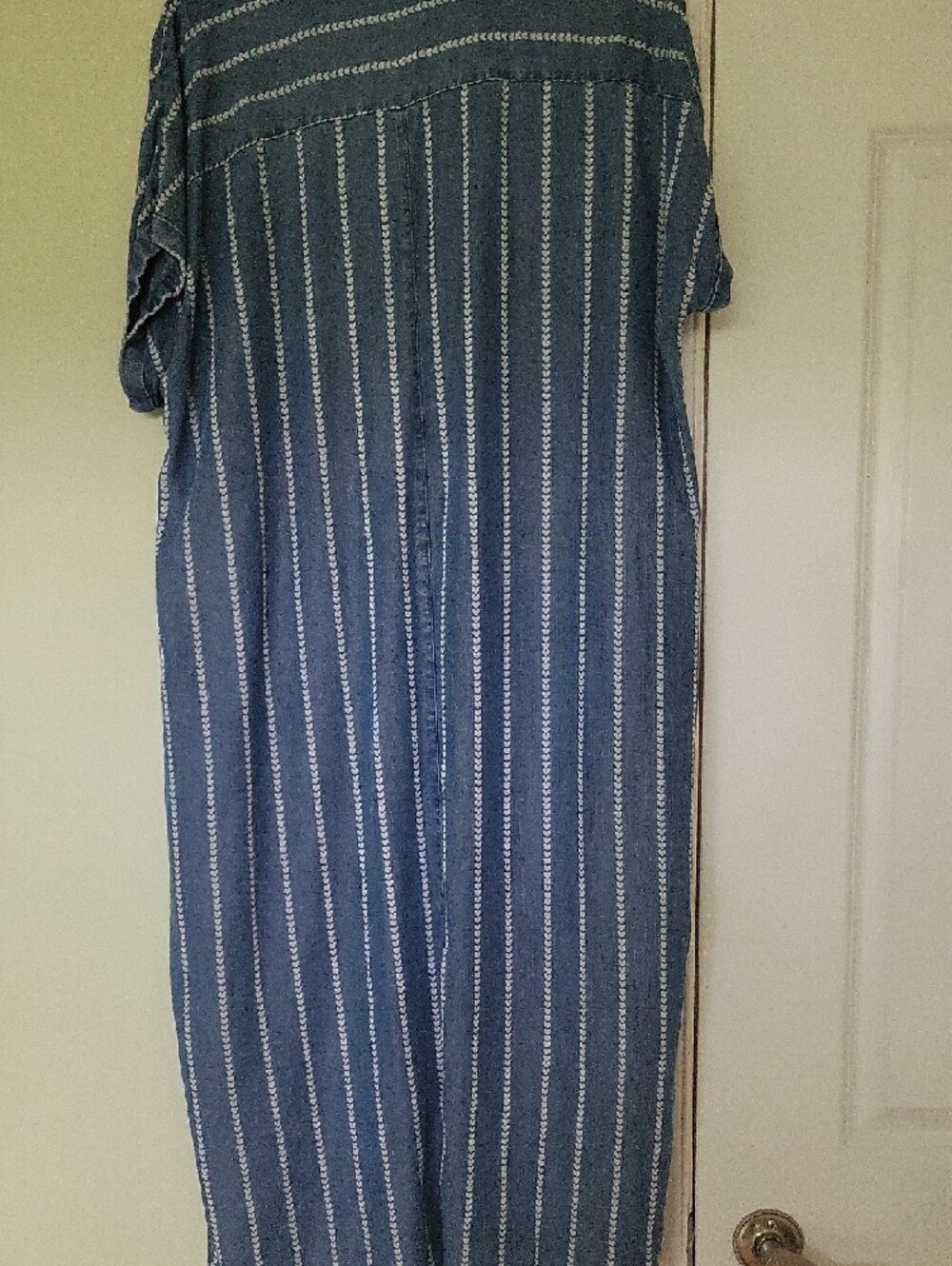 Striped Chambray Dress - Blue - Picture 4 of 4